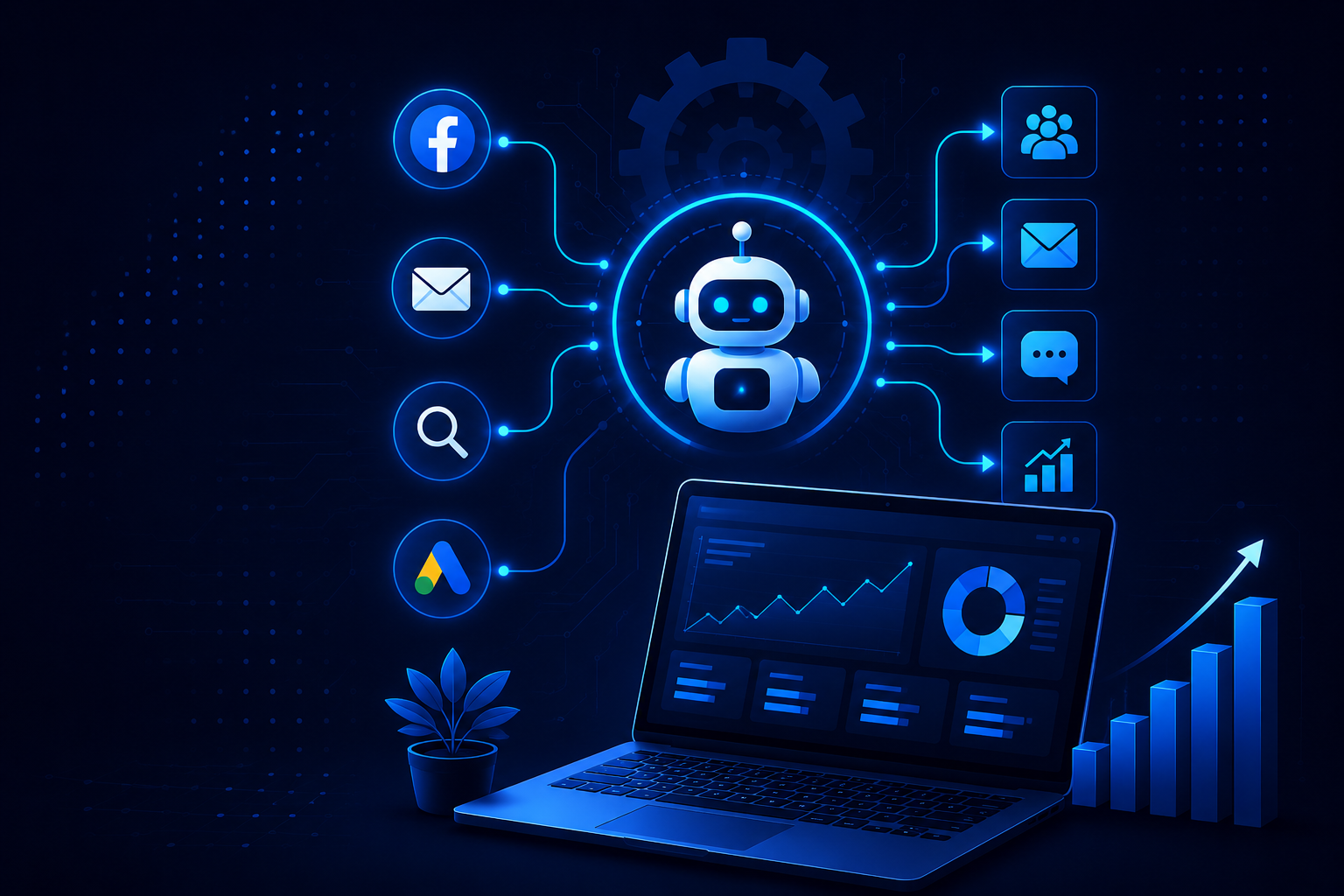 Digital marketing campaign analytics and growth dashboard